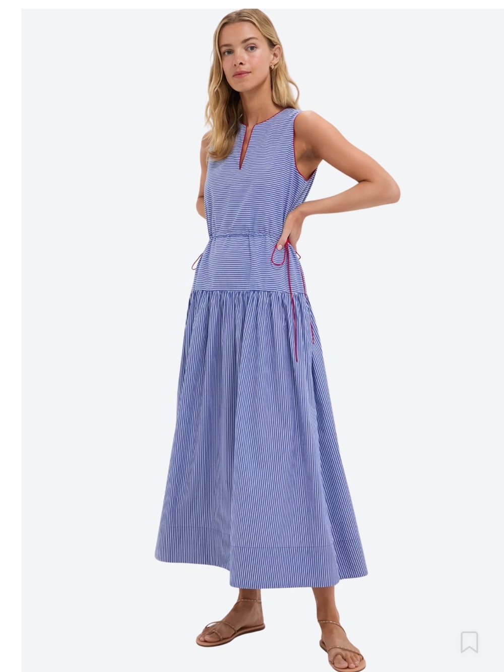 Tuckernuck Charlotte Maxi Dress Royal Blue White Stripe NWT M